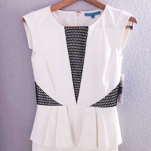 White and black statement dress
